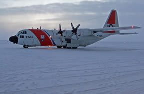 On Thursday November 8, 2007 another Kodiak based Coast Guard C-130 Hercules headed north across the Arctic Circle by flying along Alaska's icy coastline, this time to land in Barrow.