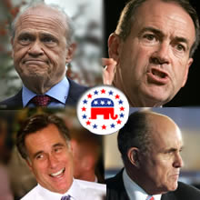Republican presidential candidates Fred Thompson and Mike Huckabee attacked rival Mitt Romney's record on abortion Saturday, suggesting Romney cannot be trusted because of his past support for abortion rights.