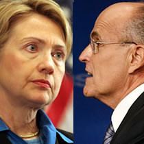 Hillary Clinton and Rudy Giuliani kept their leads in a USA Today/Gallup poll, but both are experiencing losses in support.