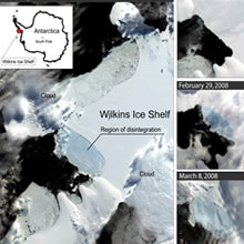 A large Antarctic ice shelf is about to break off on the Antarctic Peninsula.
