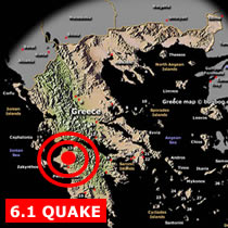 A 6.1 magnitude earthquake hit southern Greece Sunday triggering landslides and trapping at least 11 people.