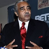 Charlie Rangel ripped Republican presidential candidate Rudy Giuliani Monday, criticizing Giuliani and his wife for each being married three times and committing adultery.