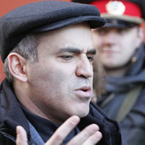 Garry Kasparov, the former world chess champion, was elected by the Other Russia coalition by a huge majority as he entered Russia's presidential race on Sunday.