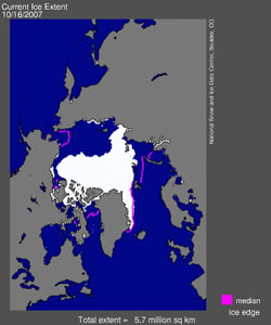 Arctic ice of the Far North ocean has begun its inexorable wintery expansion as darkness spreads and temperatures fall.