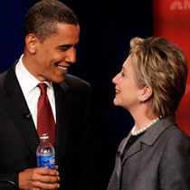 Barack Obama said Hillary Clinton's vote to authorize the Iraq war exhibites the same flawed judgment she used in support of a resolution calling an Iranian group a terrorist organization.