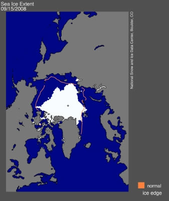 The countdown to the annual Arctic slush cup has ended, and the realm of polar bear and ice seal has shrunk yet again. The meltback may not be as bad as last year, but it's worse than any other season logged by the satellite record.