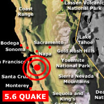 An earthquake with a 5.6 magnitude hit the San Jose area of California Tuesday night.