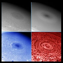 A hurricane-like storm is raging at Saturn's south pole, new images from Nasa's Cassini space probe reveal.