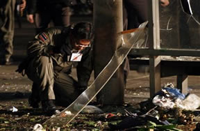 Terrorist bombings have left two people dead and at least 20 injured in Bangkok, Thailand.