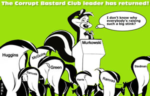 Jim Clark, the former chief of staff to ex-governor Frank Murkowki has been arrested and has agreed to rollover on Murkowski and his fellow cronies.