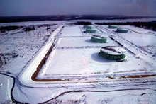 Drift river storage tanks