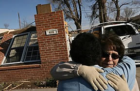 The tornado that hit Holly, a town of about 1,000 residents, has destroyed at least five homes.