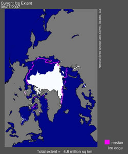 With two to three weeks left before the end of the annual melt season in the Arctic Ocean, the polar ice cap continues to disintegrate into unprecedented slush.