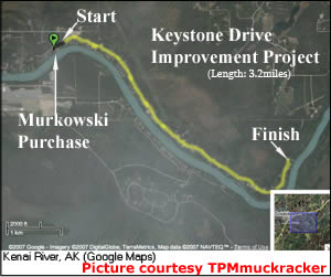 Alaska Republican Senator Lisa Murkowski has secured $6 million in federal funds to a road leading straight to a plot of land she bought but was forced to sell after being exposed July 16th by the TPMmuckraker website.