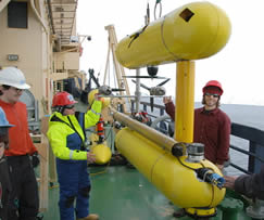 The Puma, or plume mapper, vehicle uses sonar, lasers, and chemical sensors to search wide areas near the ocean floor to detect the telltale temperature, chemical, and turbidity signals from hydrothermal vent plumes.