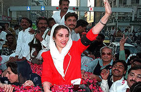 Former Prime Minister Benazir Bhutto vowed to return democracy to Pakistan after her return from eight years of self-imposed exile Thursday.