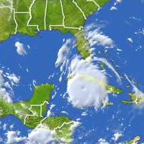 Hurricane Gustav strengthened to a Category 3 storm